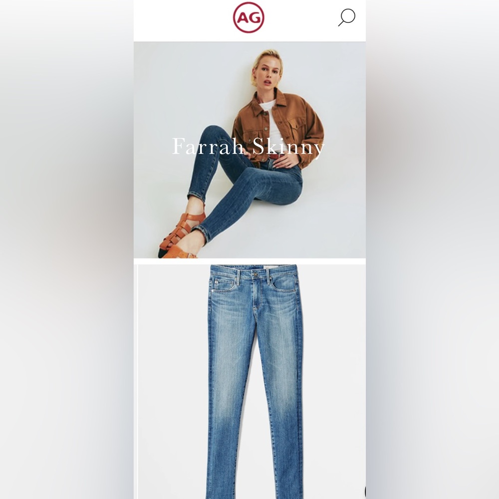 AG-Adriano Goldschmidt - The Farrah Skinny - High Rise Skinny Jean SZ 29R